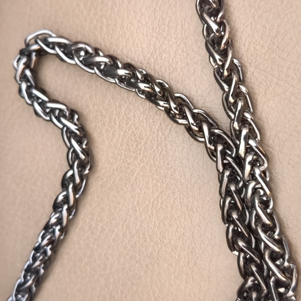 Street Level Crossbody Bag Tiffany Blue Crackle Double Chain Link Strap Crackle - Picture 13 of 17
